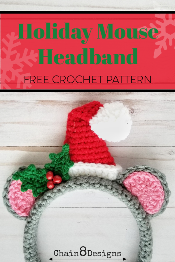 Holiday Mouse Headband | FREE Crochet Pattern | Not a creature was stirring, except a crocheted mouse. Make this cute holiday headband for all the wee ones on your Christmas list.
