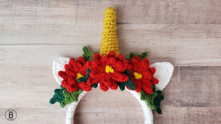 Crochet Christmas Unicorn Headband | FREE Pattern