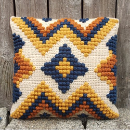 Boho Vibes Crochet Pillow Cover by Chain 8 Designs